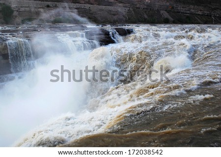 Hukou waterfall of the yellow river, Shanxi, China