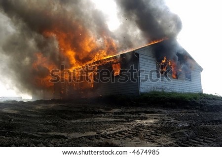 house burning far