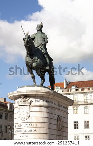 King Dom Joao I statue in PraÃ?Â§a Figueira, LIsbon, Portugal
