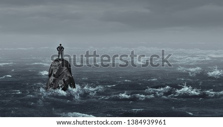 Similar – Image, Stock Photo Alone by the sea