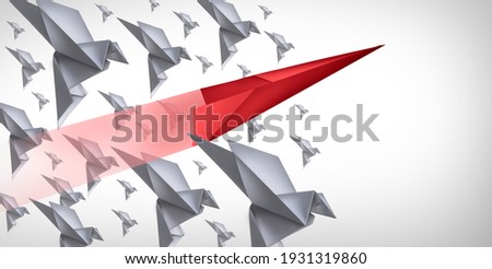 Disrupt and innovate game changer business change concept and disruptive innovation symbol and be an independent thinker with new ideas as an individual breaking through in a 3D illustration style. Photo stock © 