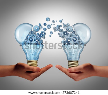 Ideas agreement Investing in business innovation concept and financial commerce backing of creativity as an open lightbulb icon for funding potential innovative growth prospect with venture capital.