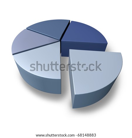 Pie Chart Blue Pieces Of Puzzle Business Icon Graph Chart Isolated 3d ...