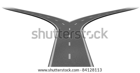 Fork In The Road Or Highway Business Metaphor Representing The Concept ...