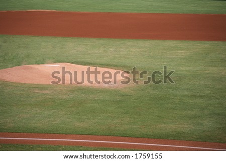 Pitchers mound on a playing field