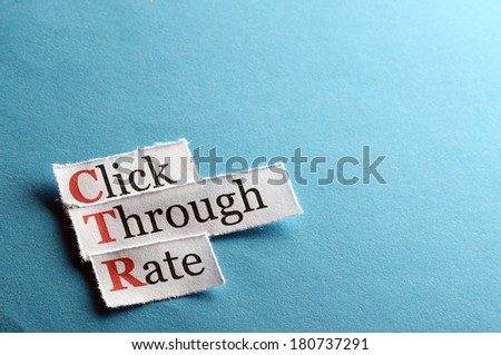 acronym ctr - click through rate on blue paper