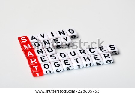Smart acronym in business concept on white ana red cubes