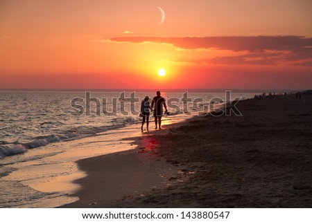 Similar – Image, Stock Photo Alone by the sea