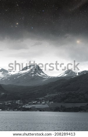 Iceland black and white. monochrome photos. Elements of this image furnished by NASA