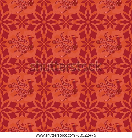 Vector Art Chinese Cloud Pattern Isolated on red background vector