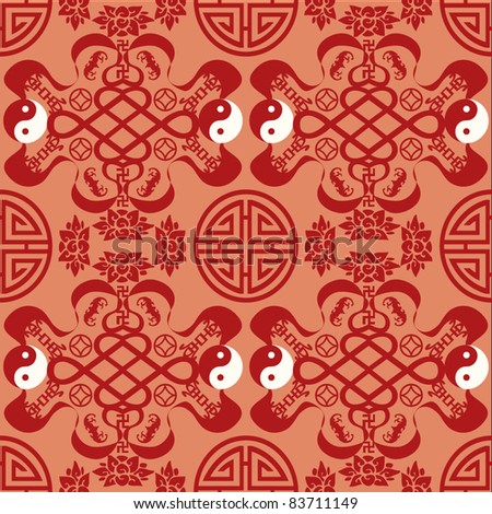 Chinese New Year Snake Lantern On Scales Pattern Background Stock