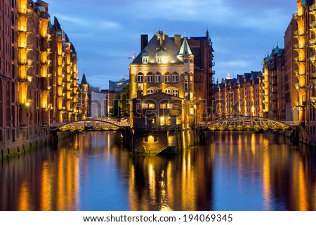 Similar – Image, Stock Photo Hamburg HafenCity by night