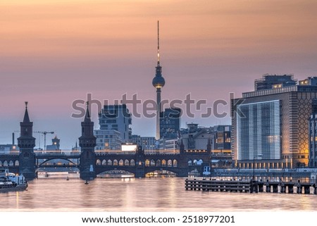 Similar – Image, Stock Photo Reflection of the Berlin television tower in a building