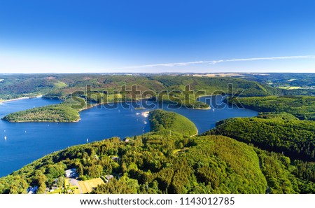 Similar – Image, Stock Photo Lake Rursee, Eifel Germany