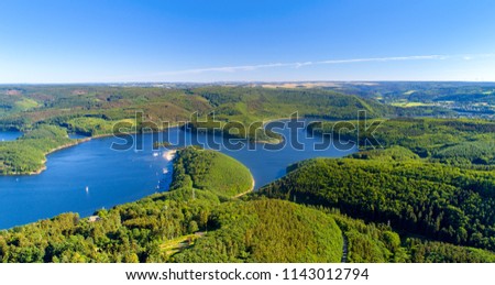 Similar – Image, Stock Photo Lake Rursee, Eifel Germany