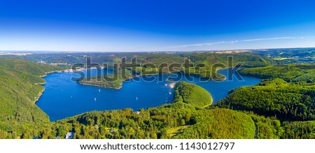 Similar – Image, Stock Photo Lake Rursee, Eifel Germany