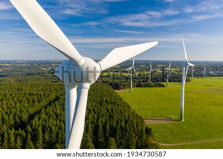 Windmill in a rural area during sunset Foto stock © 