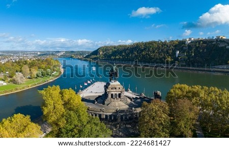 Koblenz the Deutsches Eck Island, Germany Stock foto © 