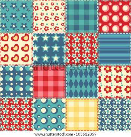 Quilt Seamless Pattern. Vector Patchwork Background. - 103512359 ...