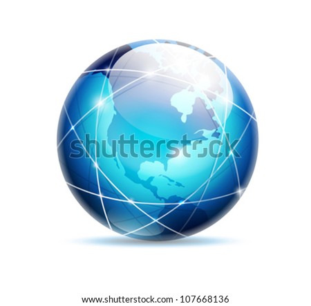 globe icon - vector business logo - isolated on white background