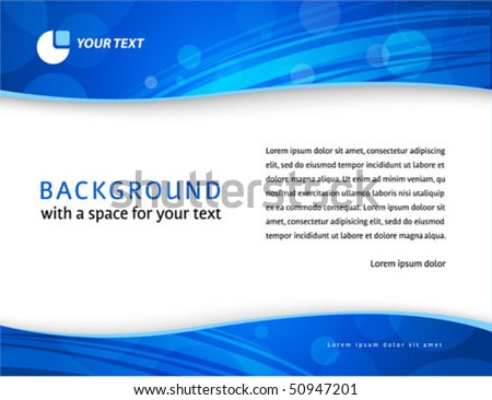 Elegant blue business background with header, footer and a space for your text - in letter format