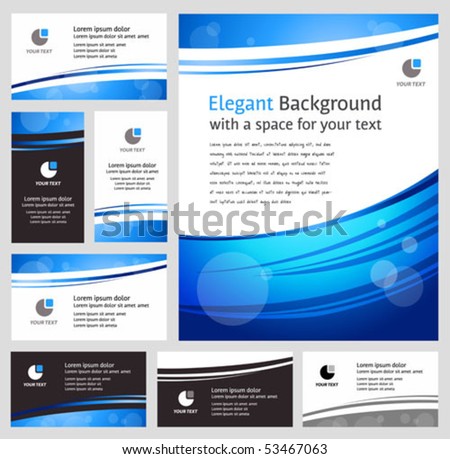 Abstract blue business backgrounds and cards - templates collection