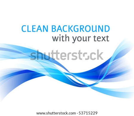 Vector horizontal abstract blue wave clean background