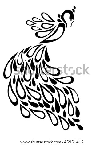 Abstract Black Peacock Stock Vector Illustration 45951412 : Shutterstock