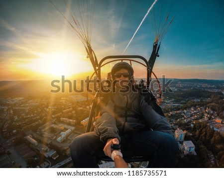 Similar – Image, Stock Photo Fan out the paragliders