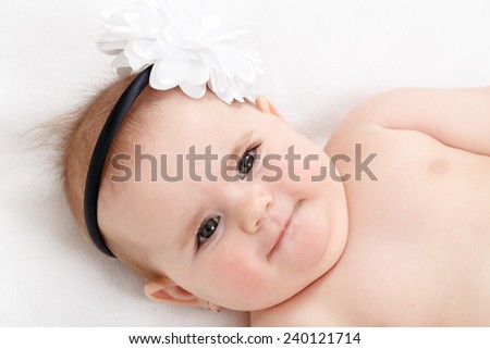 smiling infant baby - the first year of the new life