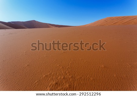 beautiful sunrise landscape of hidden Dead Vlei in Namib desert, best place of Namibia
