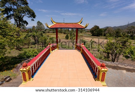 Beautifull Pagoda Ekayana, famous tourist place tourist near Tomohon, trip from Manado, North Sulawesi Utara
