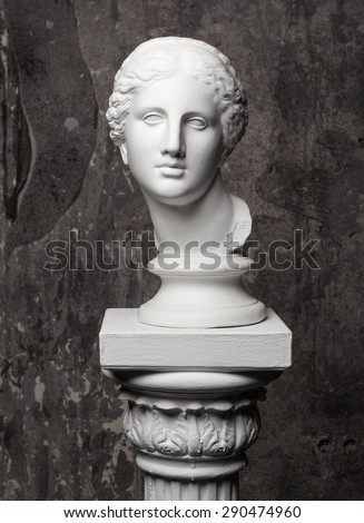 White marble head of young woman