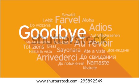 Goodbye In Different Languages, Words Collage Vector Illustration ...