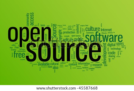Open source word cloud illustration. Graphic tag collection
