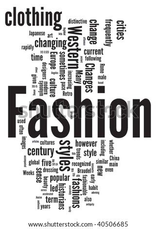Fashion Word Cloud Illustration. Graphic Tag Collection. - 40506685 ...
