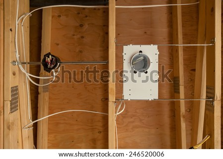 Close Up of Electrical Wiring in Home Construction