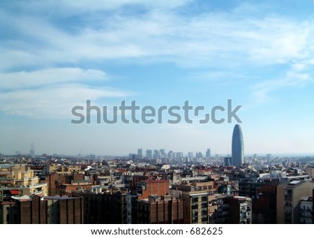 Barcelona skyline on a February morning