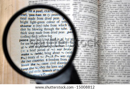 Search for peace through the magnifying glass