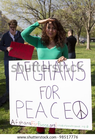 WASHINGTON, DC - MARCH 25: Unidentified women protests at White House after U.S. Army Staff Sargent Robert Bales charged, 17 counts of murder killing 8 adults and 9 children in Afghanistan. Washington, DC, March 25, 2012