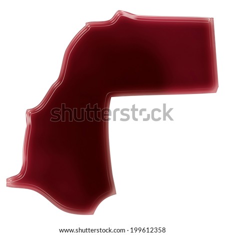 Pool of blood (or wine) that formed the shape of Western Sahara. (series)