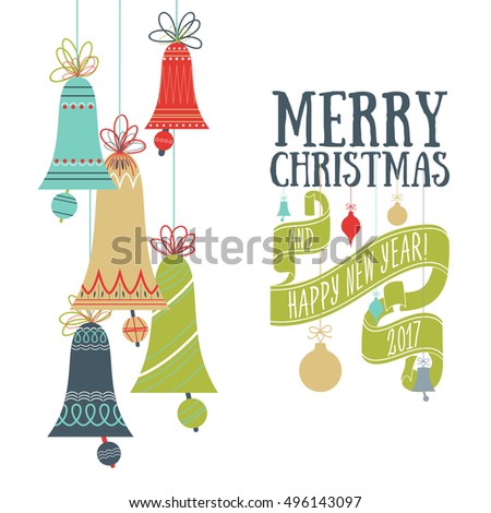 Vector Christmas Greeting Card - 496143097 : Shutterstock