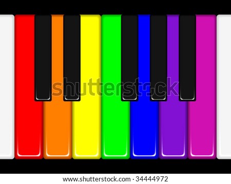 Rainbow Piano Keys Stock Vector Illustration 34444972 : Shutterstock