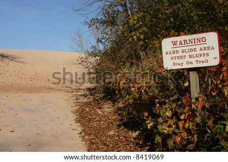 Warning Sign at Sleeping Bear Dunes