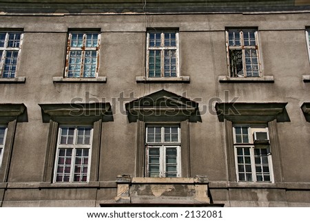 facade of a rather old building in Novi Sad, Serbia, Vojvodina