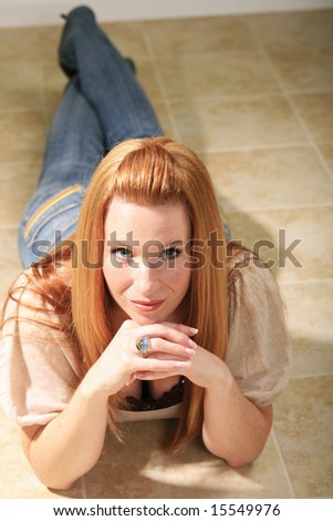 Woman laying on floor