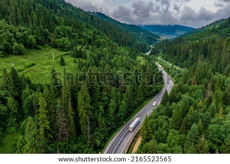 Similar – Image, Stock Photo View of mountain through window of car