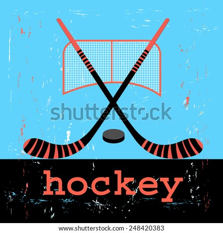 color graphic poster for the sport of hockey