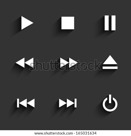 Multimedia icons. Flat design. Vector illustration