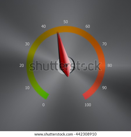 Vector illustration of speedometer. Elements are layered separately in vector file.